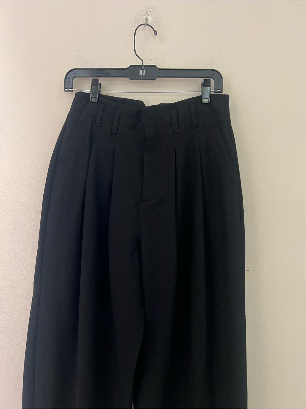 Free People Black High-Waist Trousers with Subtle Pleat - Picture 4 of 8